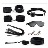 7 Pcs/set Sex Products Erotic Toys for Adults BDSM  Bondage Set Handcuffs Nipple Clamps Gag Whip Rope   For Couples