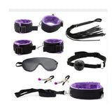 7 Pcs/set Sex Products Erotic Toys for Adults BDSM  Bondage Set Handcuffs Nipple Clamps Gag Whip Rope   For Couples