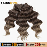 FREEDOM Synthetic Twist Crochet Curly Hair 16 Inch Deep Wave Braid Hair Ombre Blonde Brown Water Wave Braiding Hair Extensions